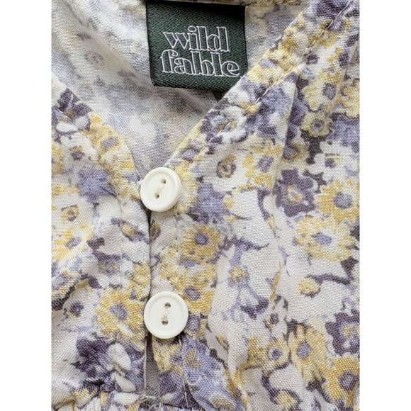 Wild Fable Floral V Neck Button Detail Blouse Medium - Picture 5 of 6